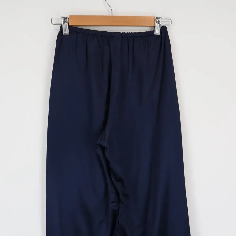 J.Crew Cosmo Pant Luster Charmeuse Navy Blue Size Small Petite NWT